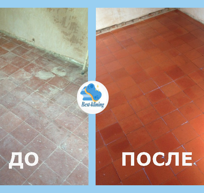 Уборка плиточных полов – фото до и после 